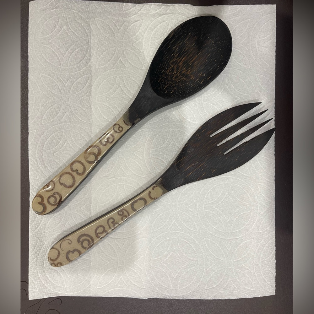 Costa Rica Wooden Spoon & Fork Salad Set